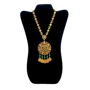 Vtg 60s Goldette Asian Motif Medallion Necklace